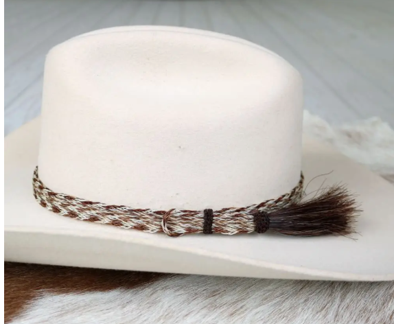 Horsehair Braided 6 Strand Hat Band - Chestnut