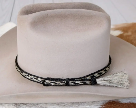 Horsehair Braided Single Tassel Hat Band - Las Cruces