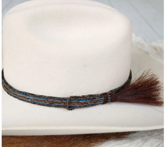 Horsehair Braided Single Tassel Hat Band - Taos