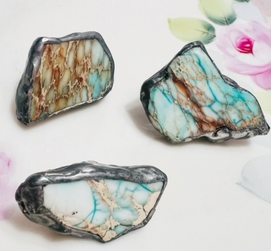 Aqua Turquoise Color Soldered Hat Pin